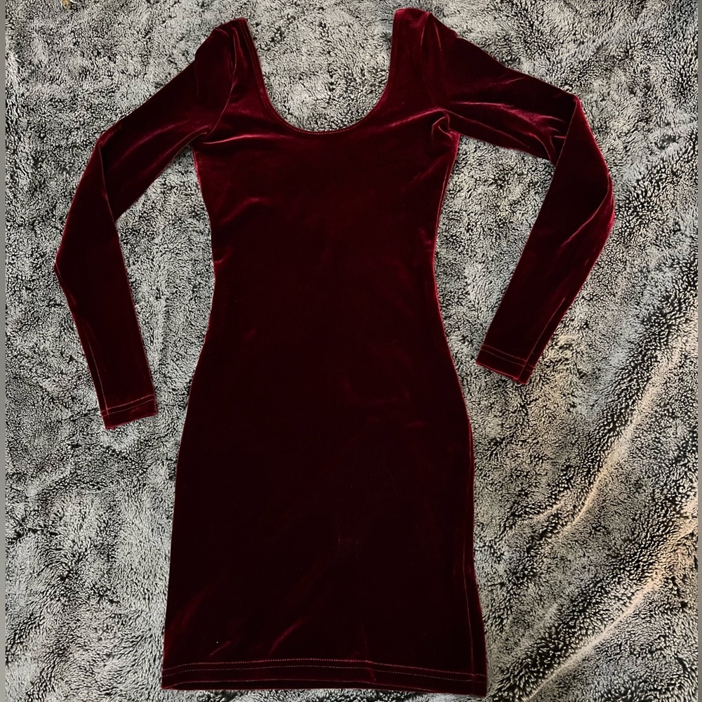 American Apparel Red Velvet Bodycon Dress